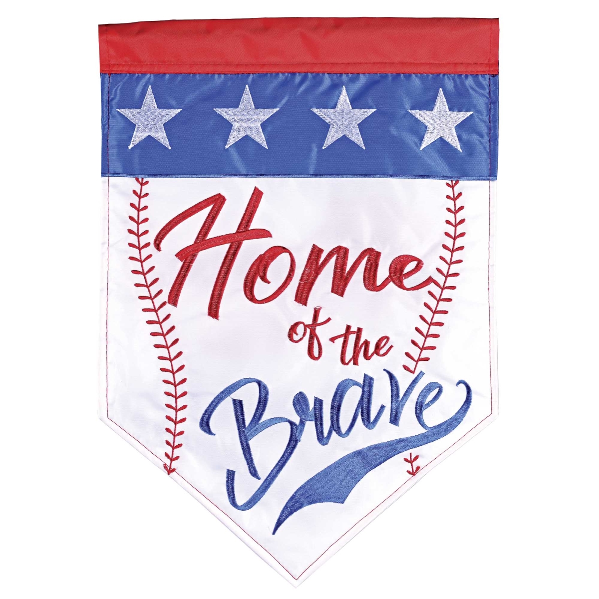M012050 Flag Home Of The Brave Baseball 13x18
