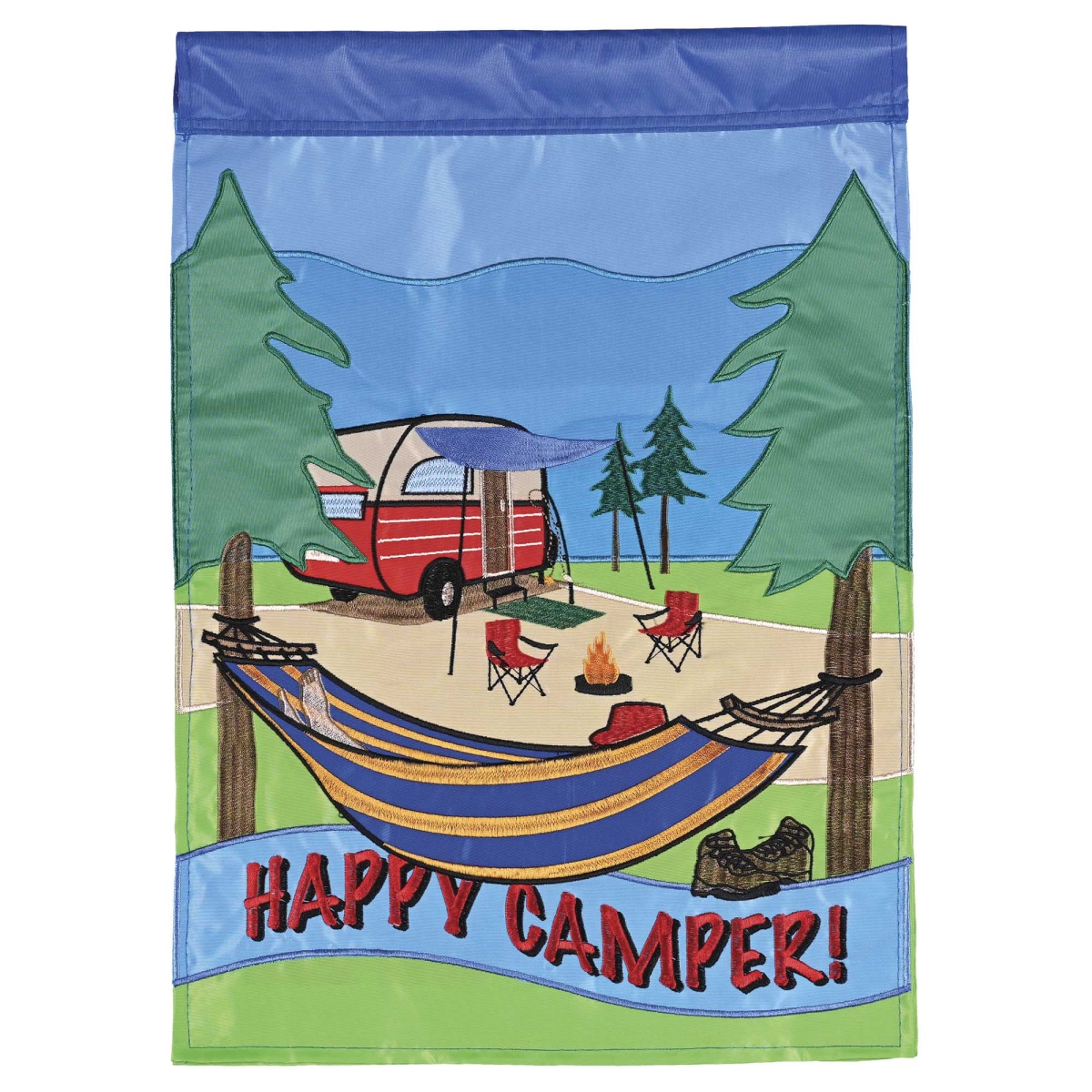 M012057 Flag Happy Camper 13x18