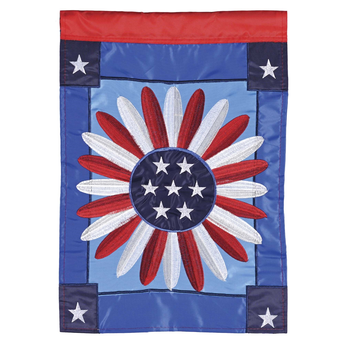 M012037 Flag Patriotic Flower 13x18