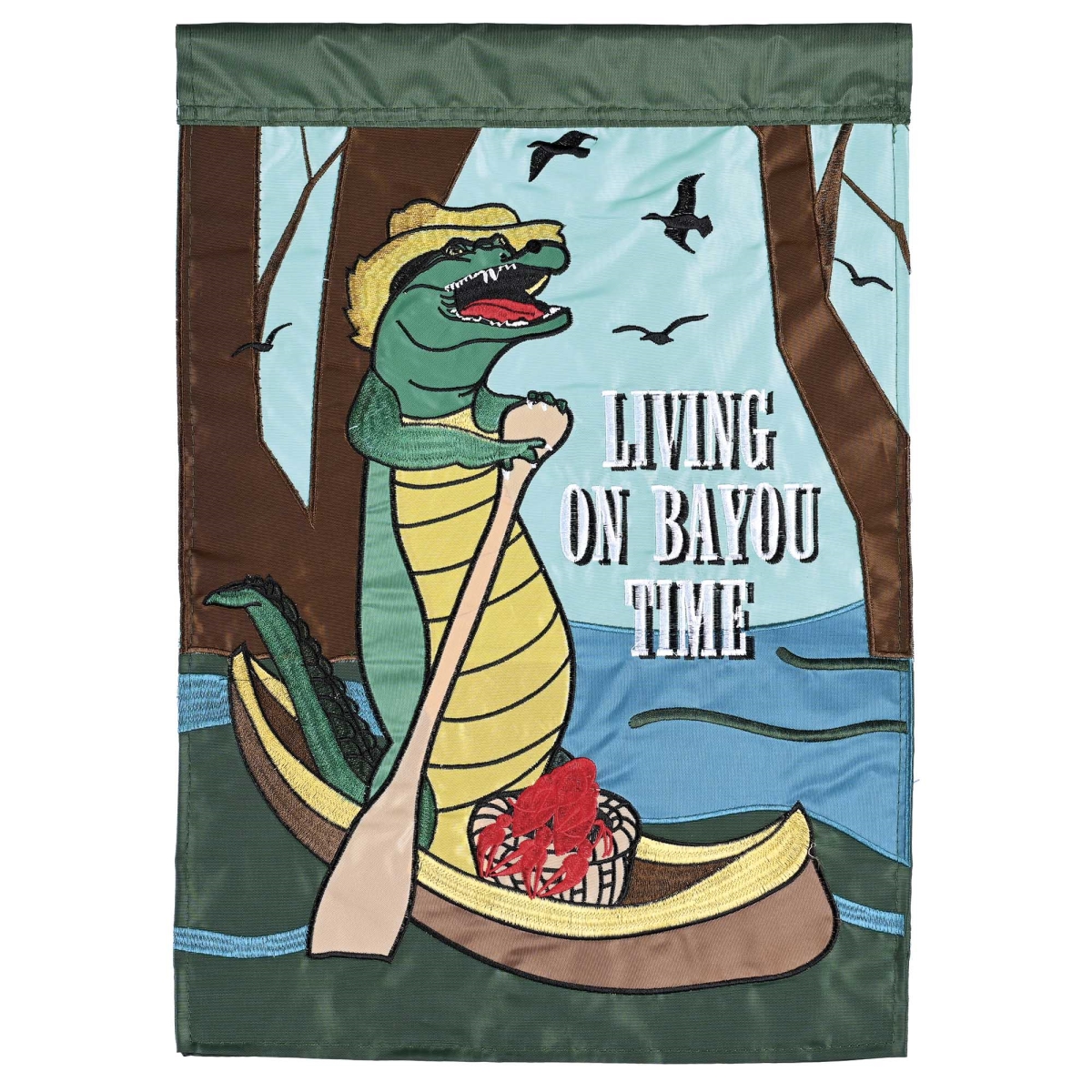 M003002 Flag Gator Living On Bayou Time 29x42