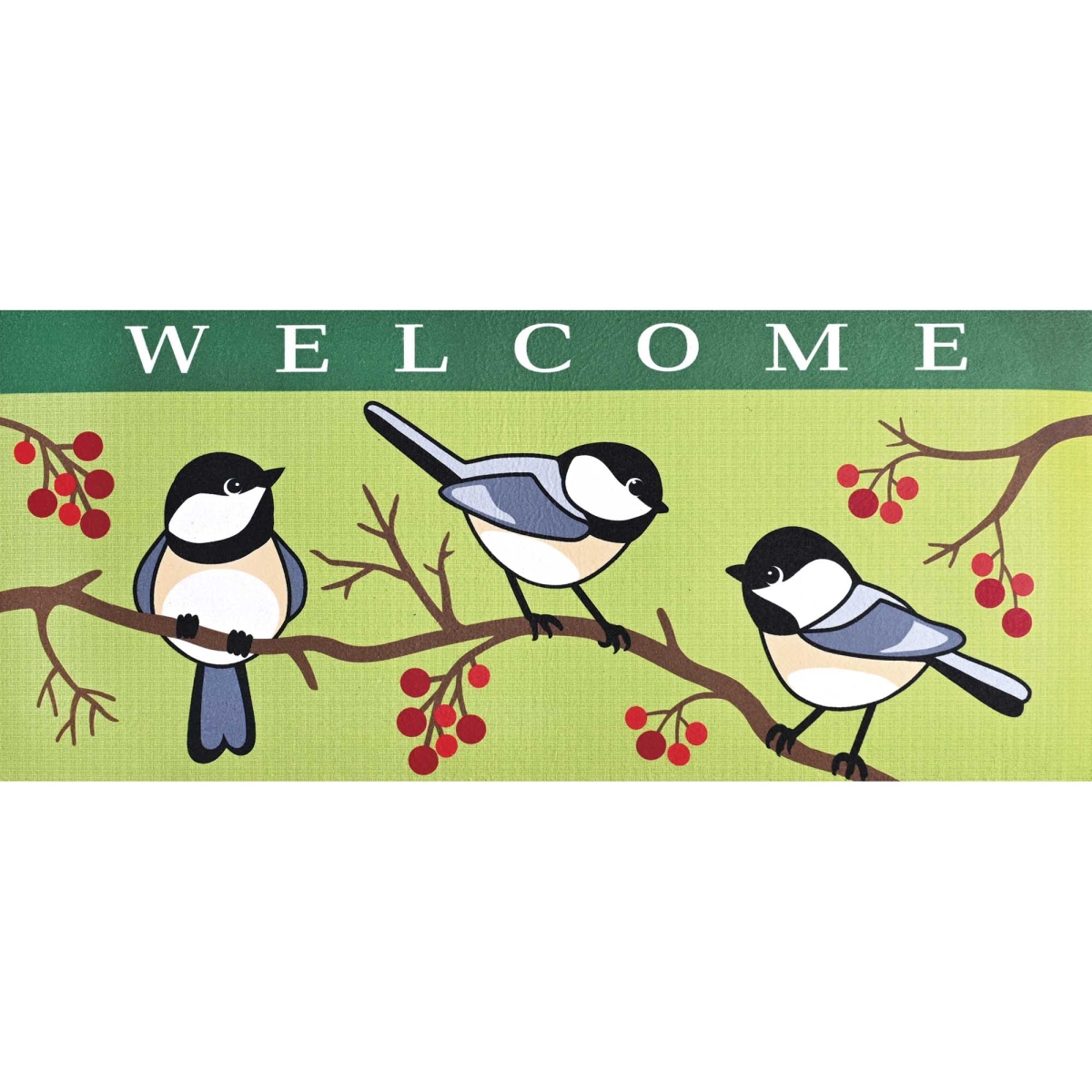 DM012069 Doormat Insert Welcome Chickadee