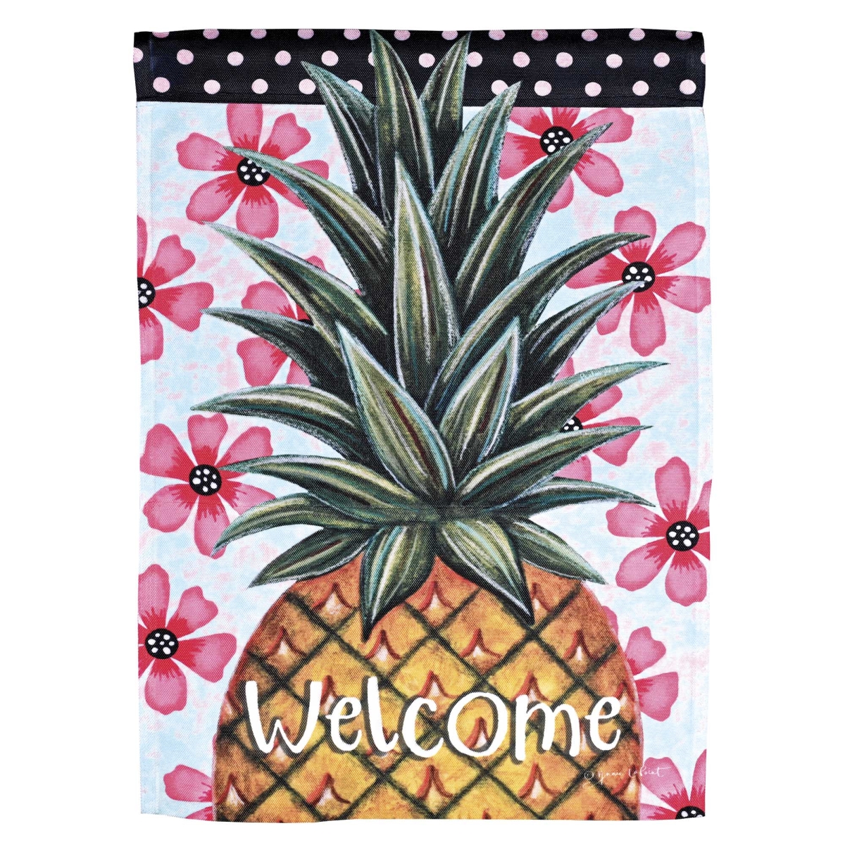 M080314 Flag Welcome Pineapple 13x18