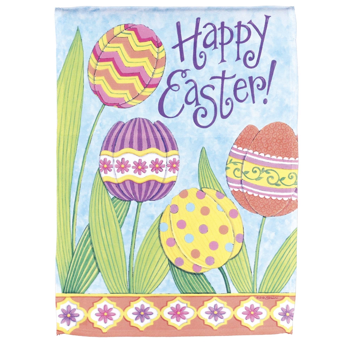 M070300 Flag Happy Easter Tulips 30x44