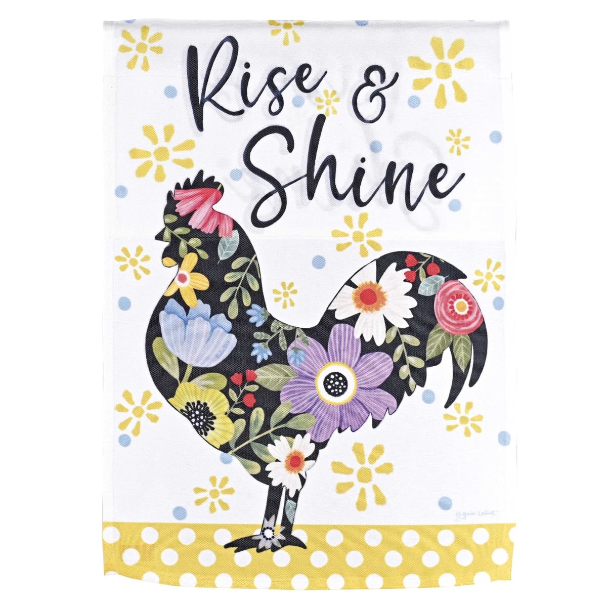 M080304 Flag Floral Chicken Rise & Shine 13x18
