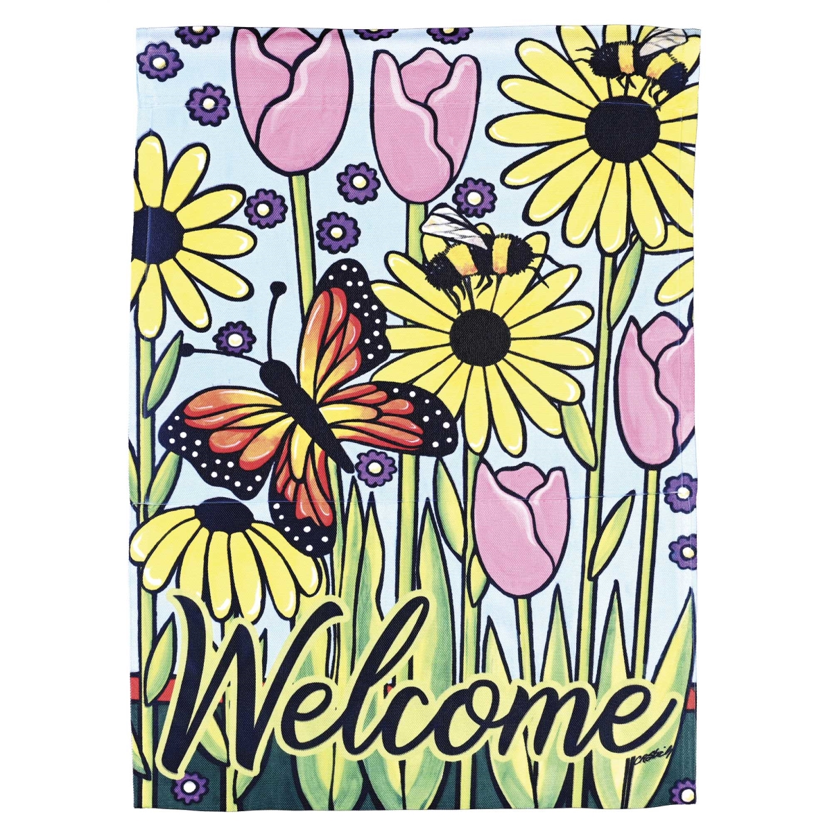 M070316 Flag Welcome Butterfly Garden 30x44