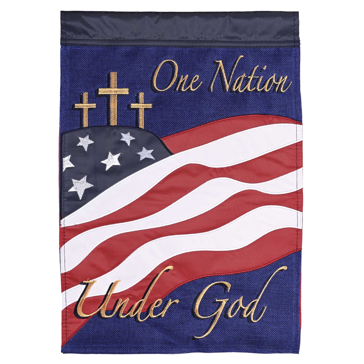 M012038 Flag One Nation Under God Cross 13x18
