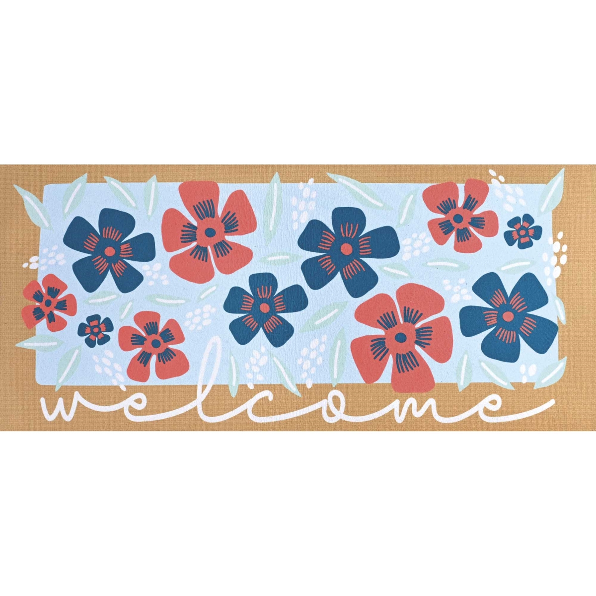 DM012095 Doormat Insert Flowers Welcome