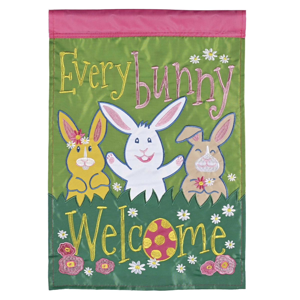M012030 Flag Welcome Everybunny 13x18
