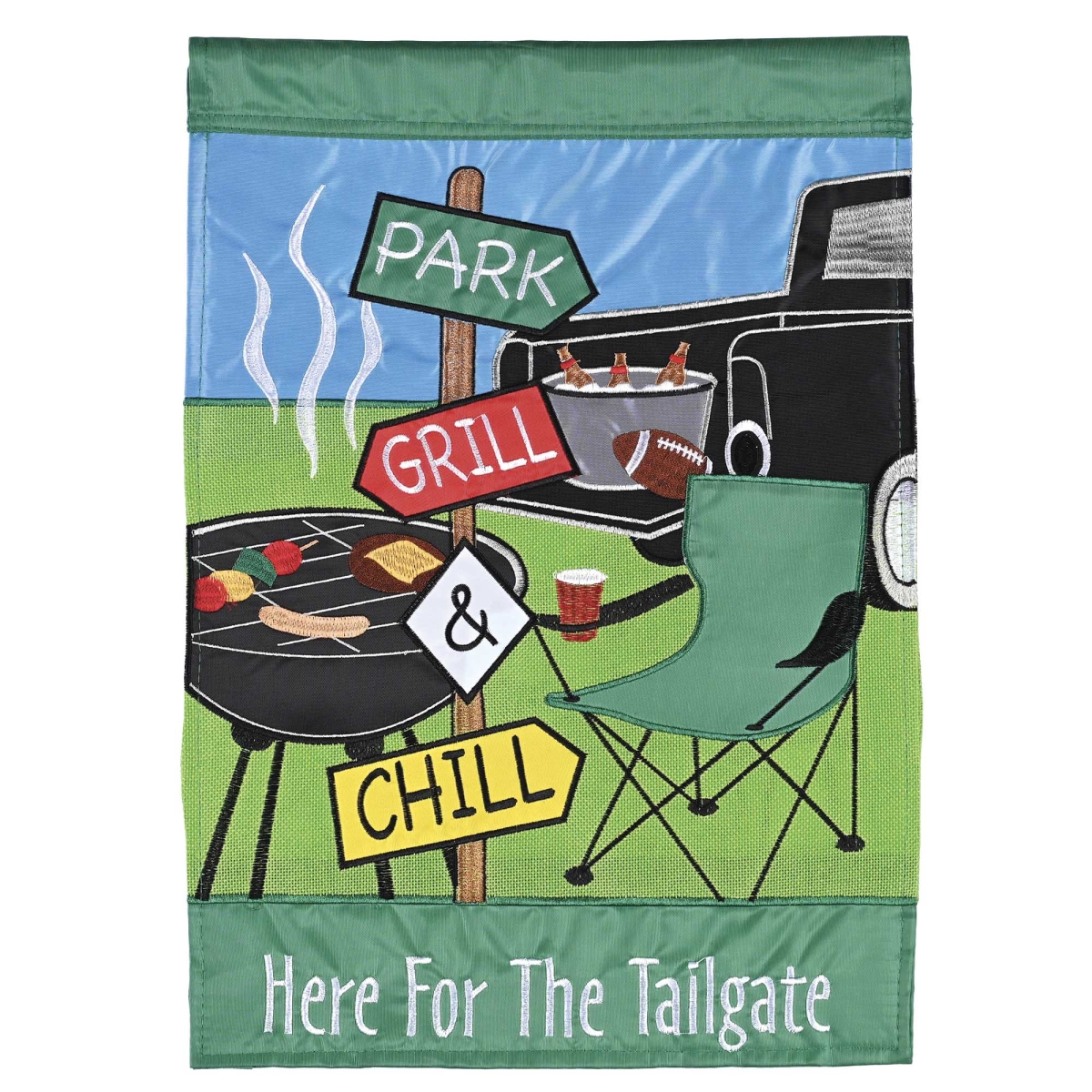 M012045 Flag Park Grill & Chill 13x18