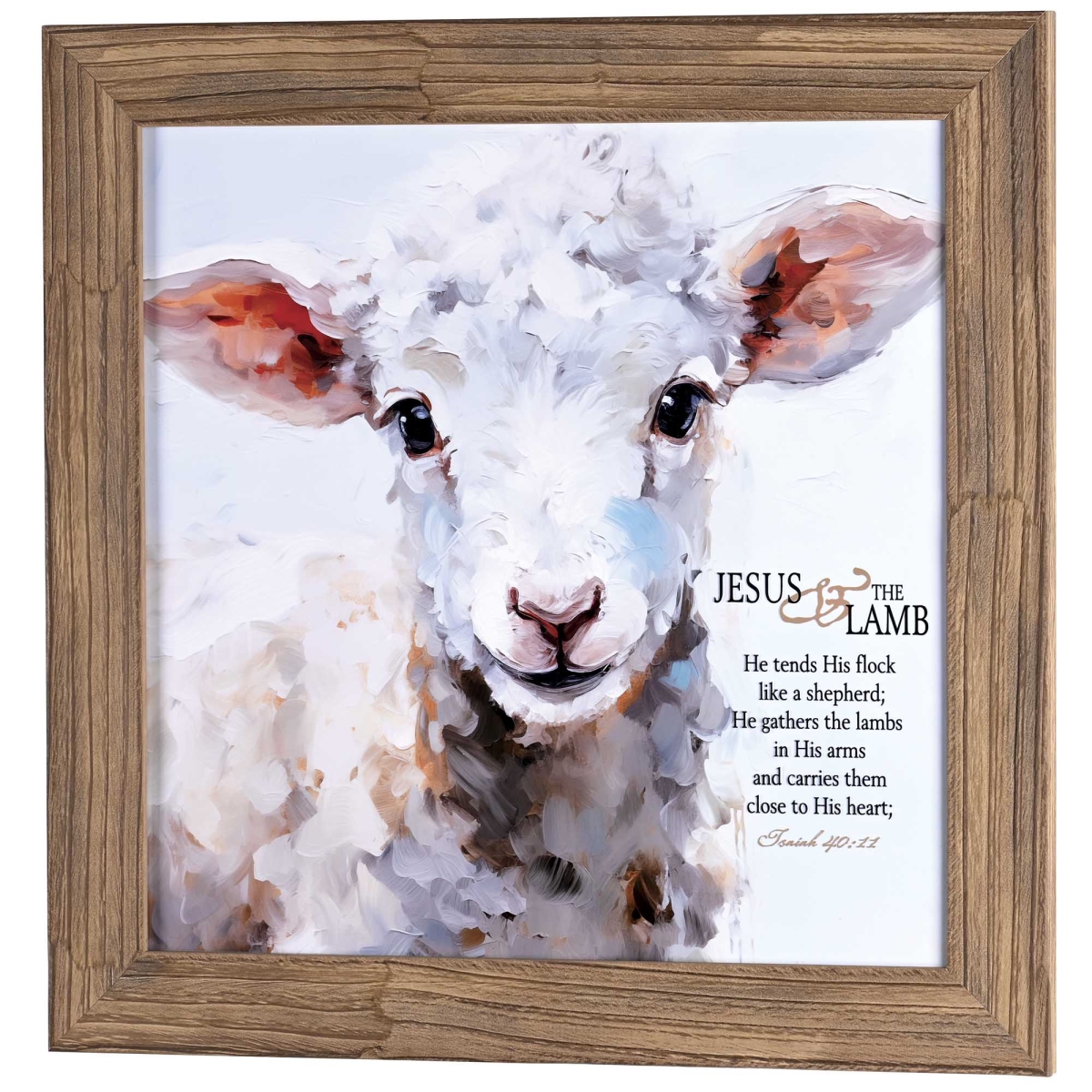 28BW-1616-866 Framed Wall Art Lamb He Tends His Flock