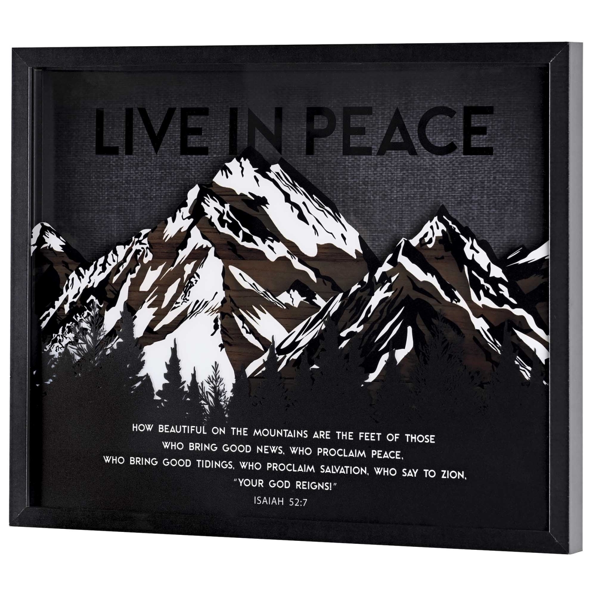 FRMWDBL-2016-6 Framed Wall Art Live In Peace Isa. 52:7
