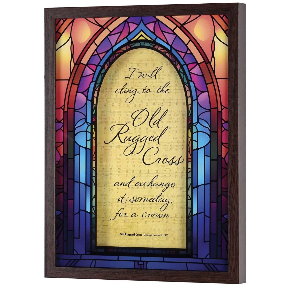 FRMWDWAL-1216-6 Framed Wall Art Old Rugged Cross 12X16