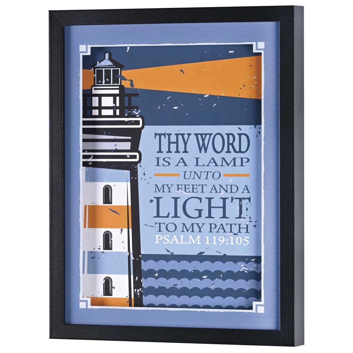 FRMWDBL-1114-95 Framed Wall Art Lighthouse Your Word Is