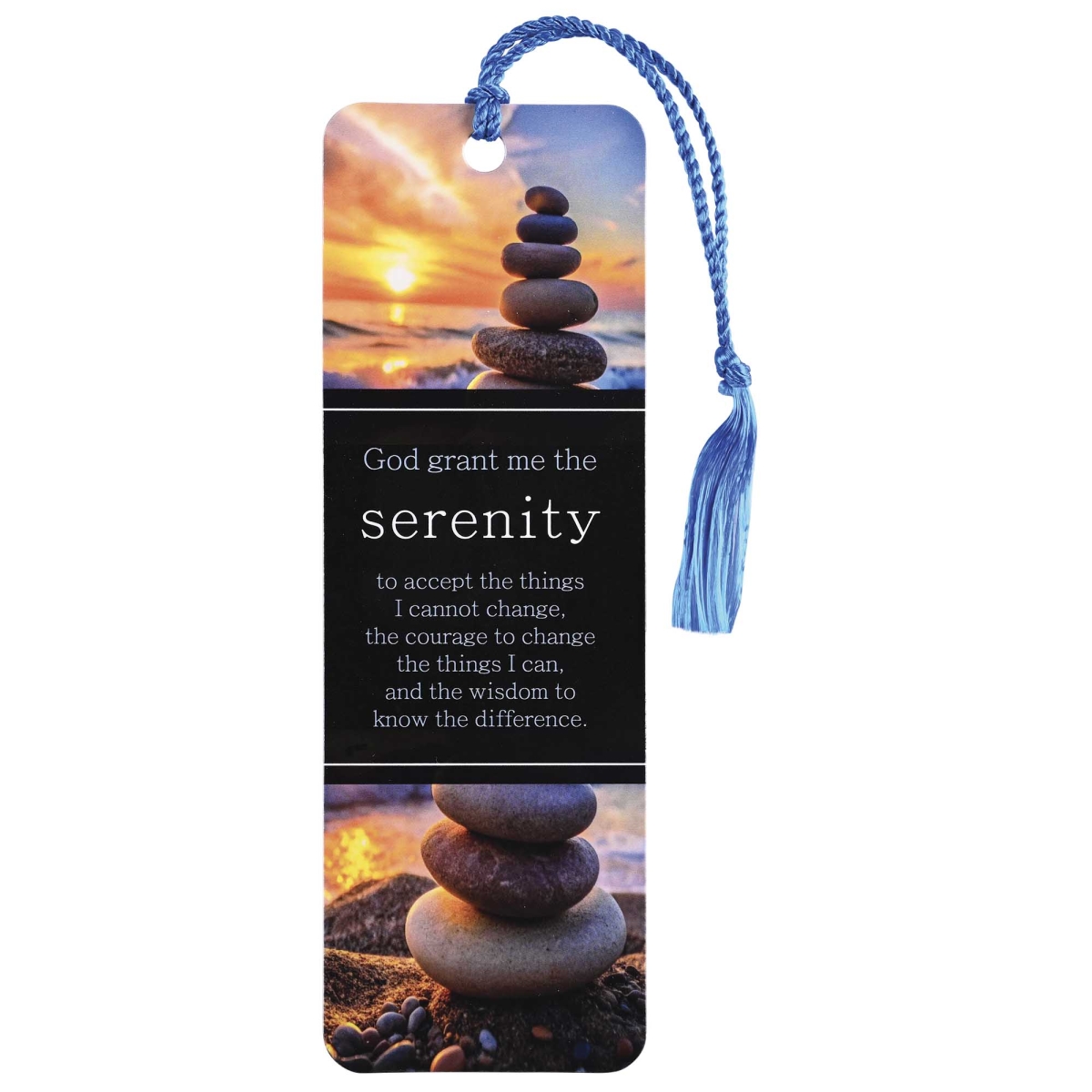 BKMTL-671 Tassel Bookmark Serenity Prayer Rocks