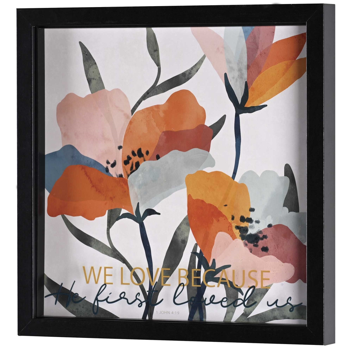 FRMWDBL-1212-4 Framed Wall Art We Love Because He First