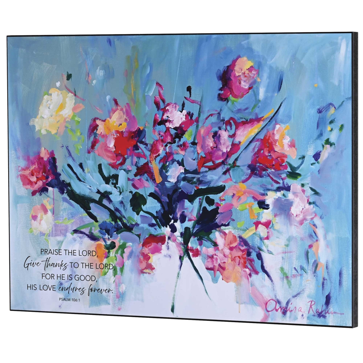 PLK2015-446 Wall Plaque Floral Praise The Lord