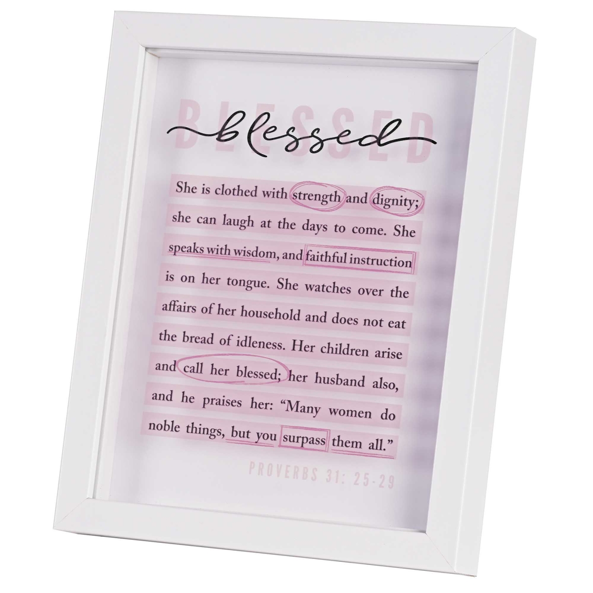 FRMWDW-810-60 Framed Art Blessed Prov. 31:25-29