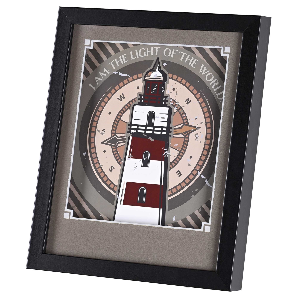 FRMWDBL-810-112 Framed Art Lighthouse I Am Light