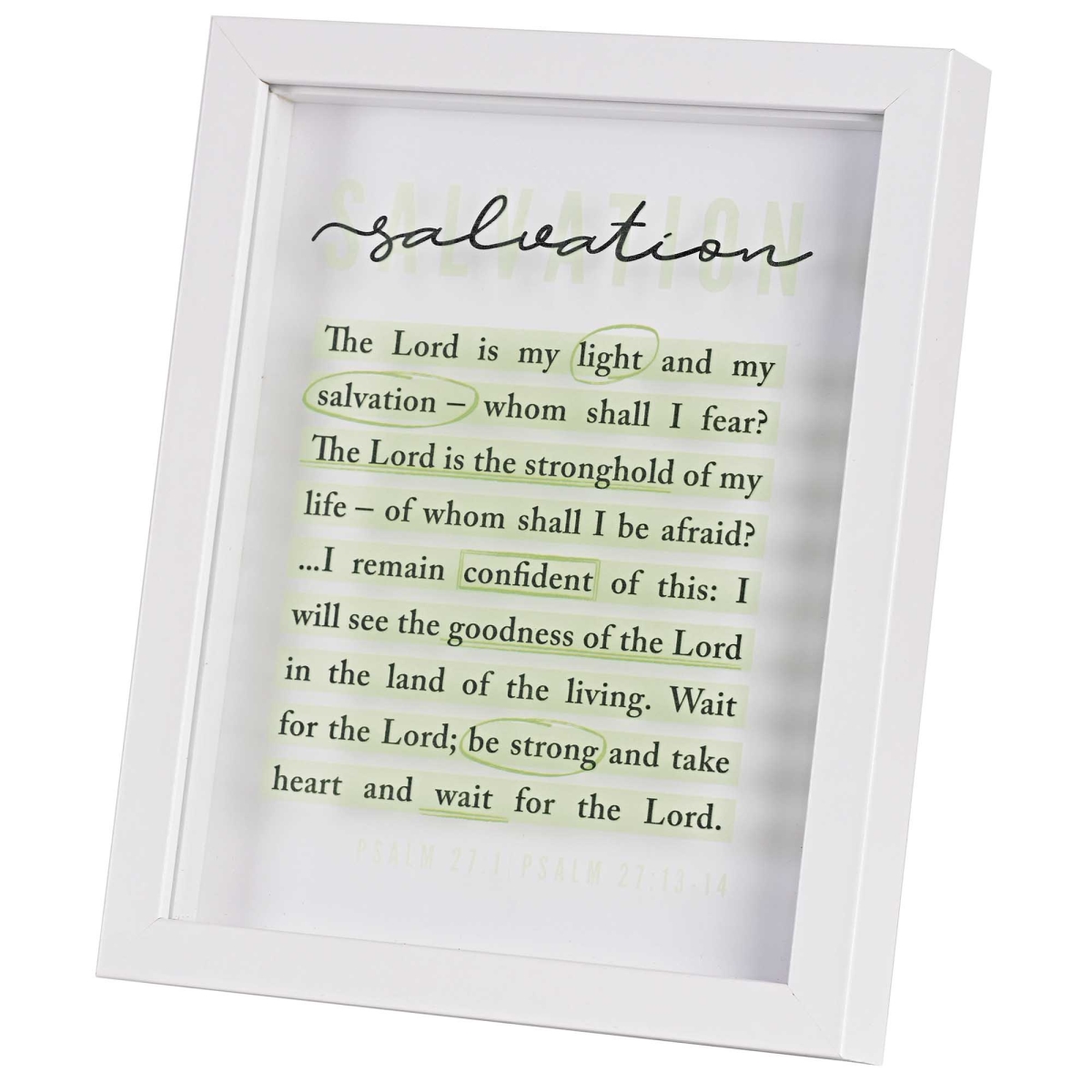 FRMWDW-810-63 Framed Art Salvation Ps. 27:1,13-14