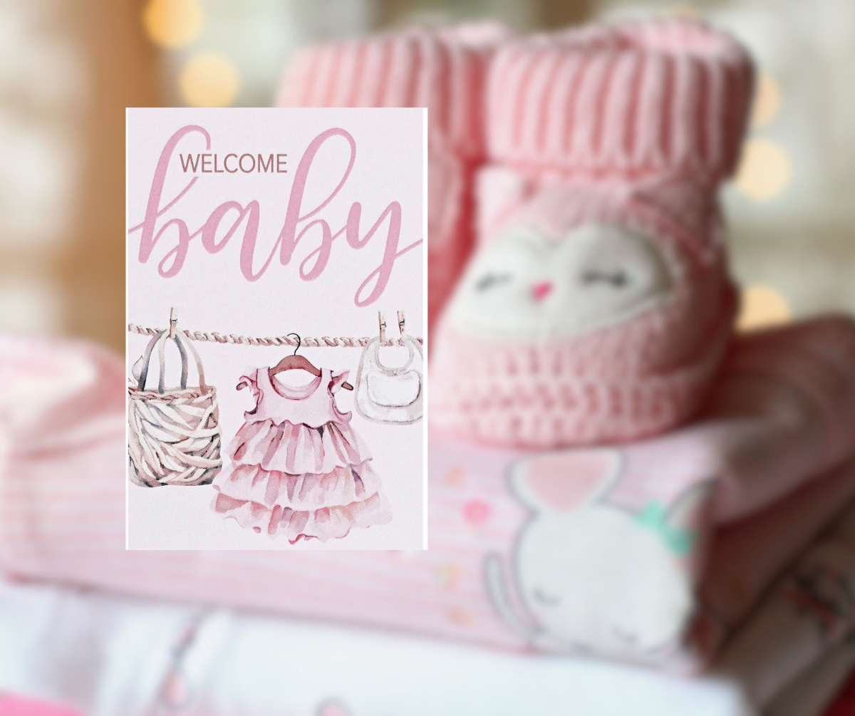 IBB-327 Itty Bitty Card Welcome Baby Girl