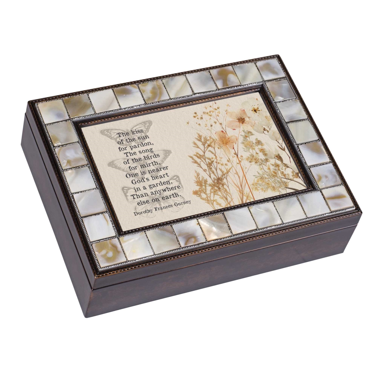 MP128A Music Box Mother Of Pearl Kiss Of The Sun