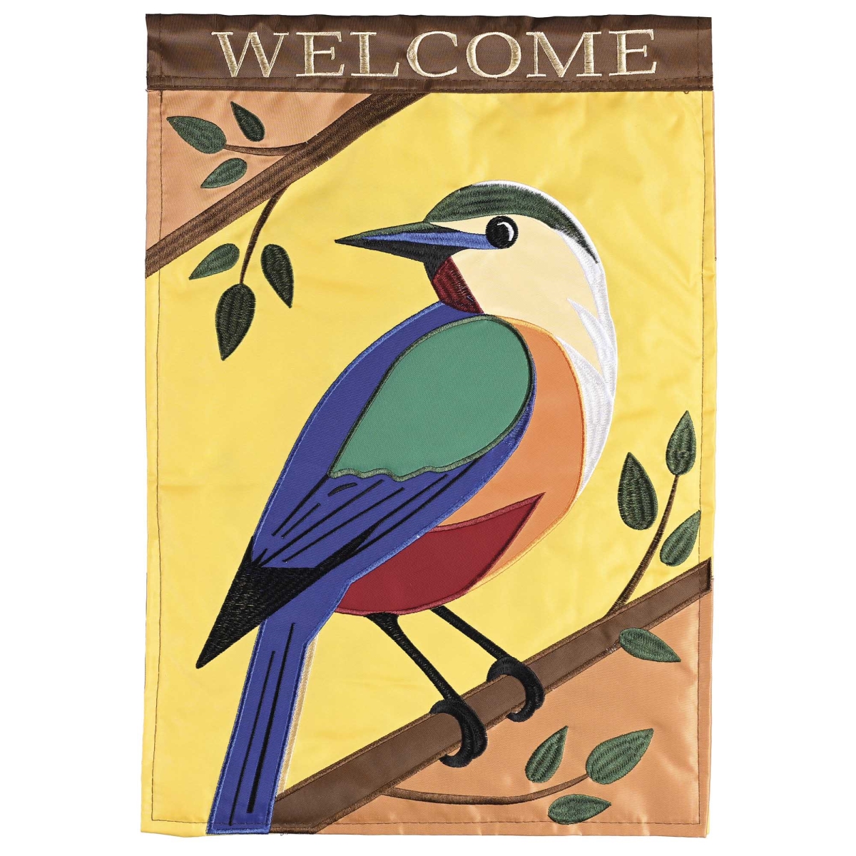M012105 Garden Flag Bluebird Tree Branch Welcome