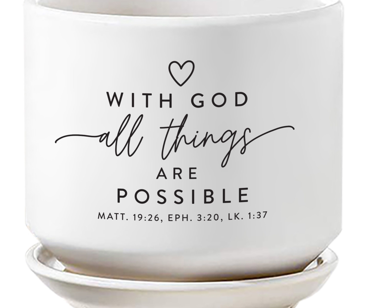 Picture of Dicksons 50013 Planter With God All Things Are Possible