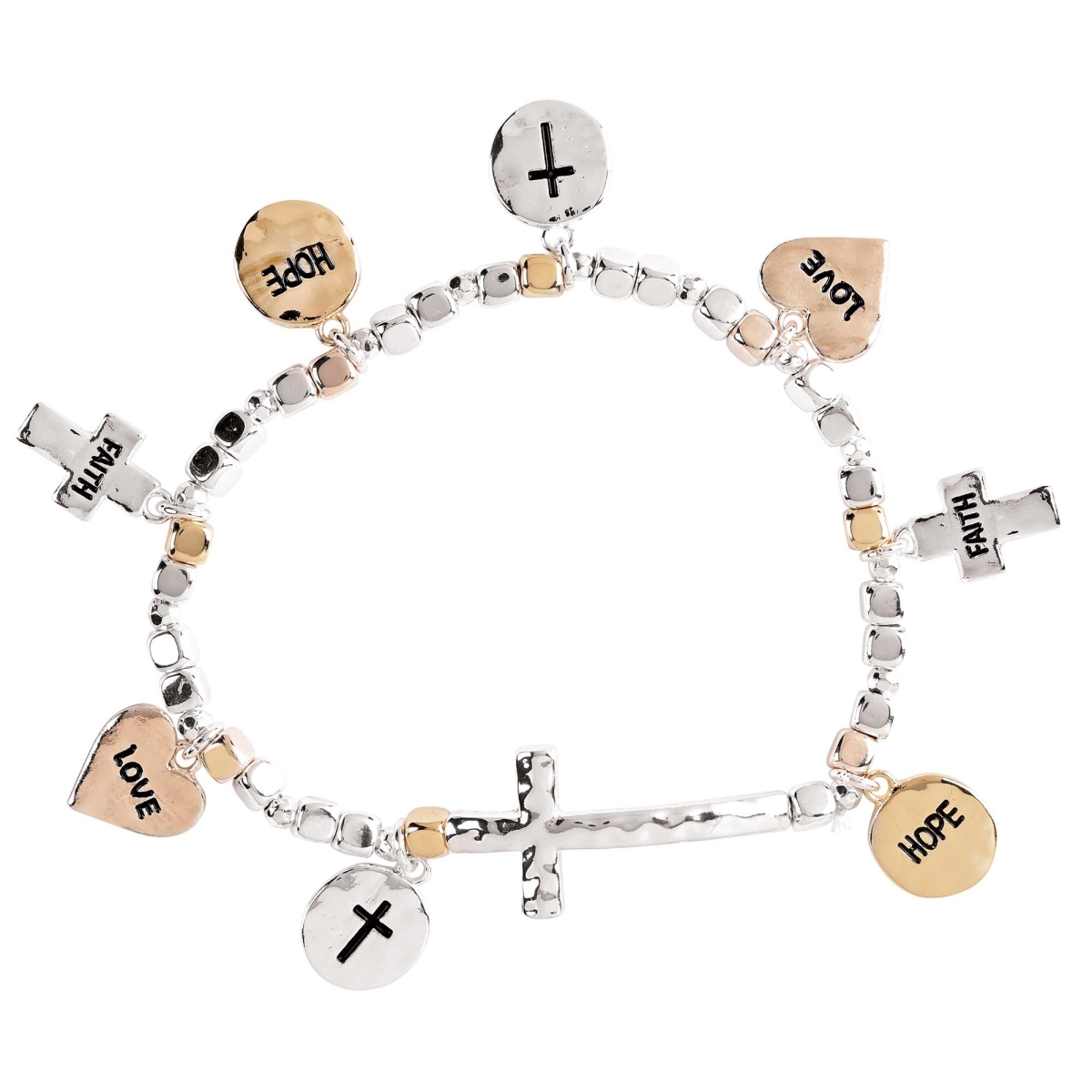 Picture of Dicksons 35-8118T Bracelet Faith Hope Love Engraved Charms
