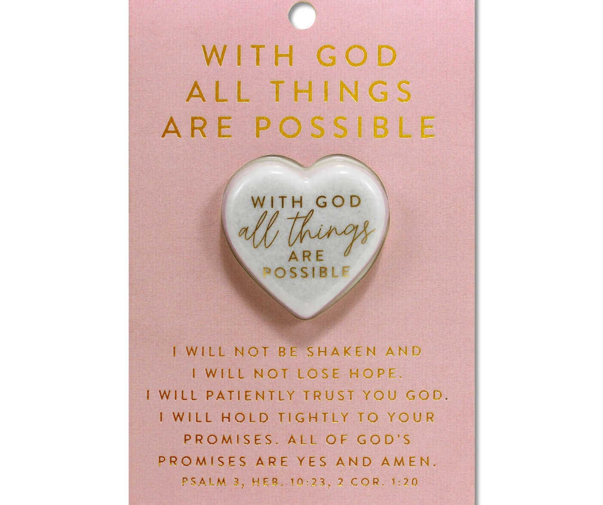 40955 Heart Stone Card With God All Things