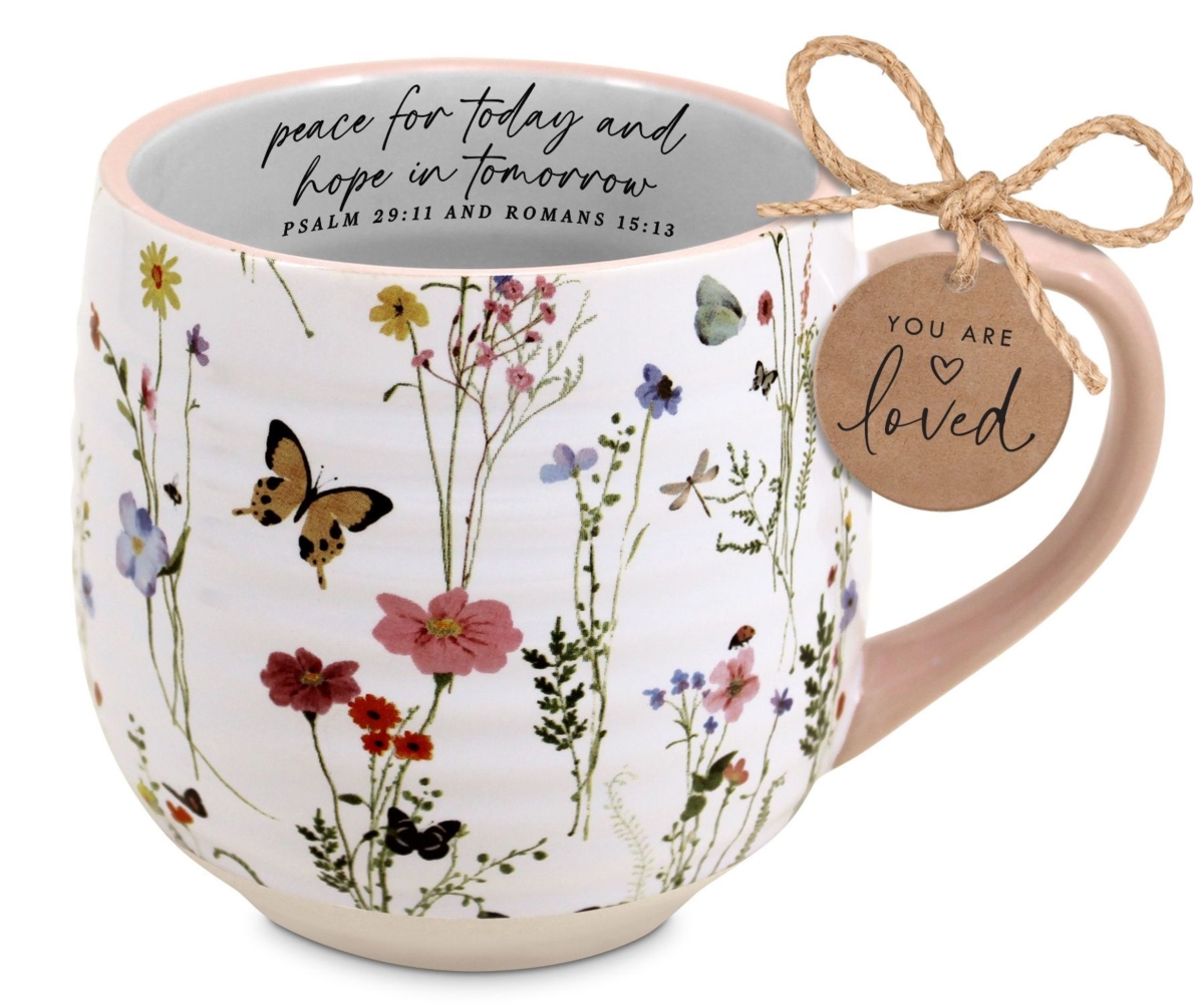 Picture of Dicksons 18552 Coffeecup Blooming Joy Peace For Today