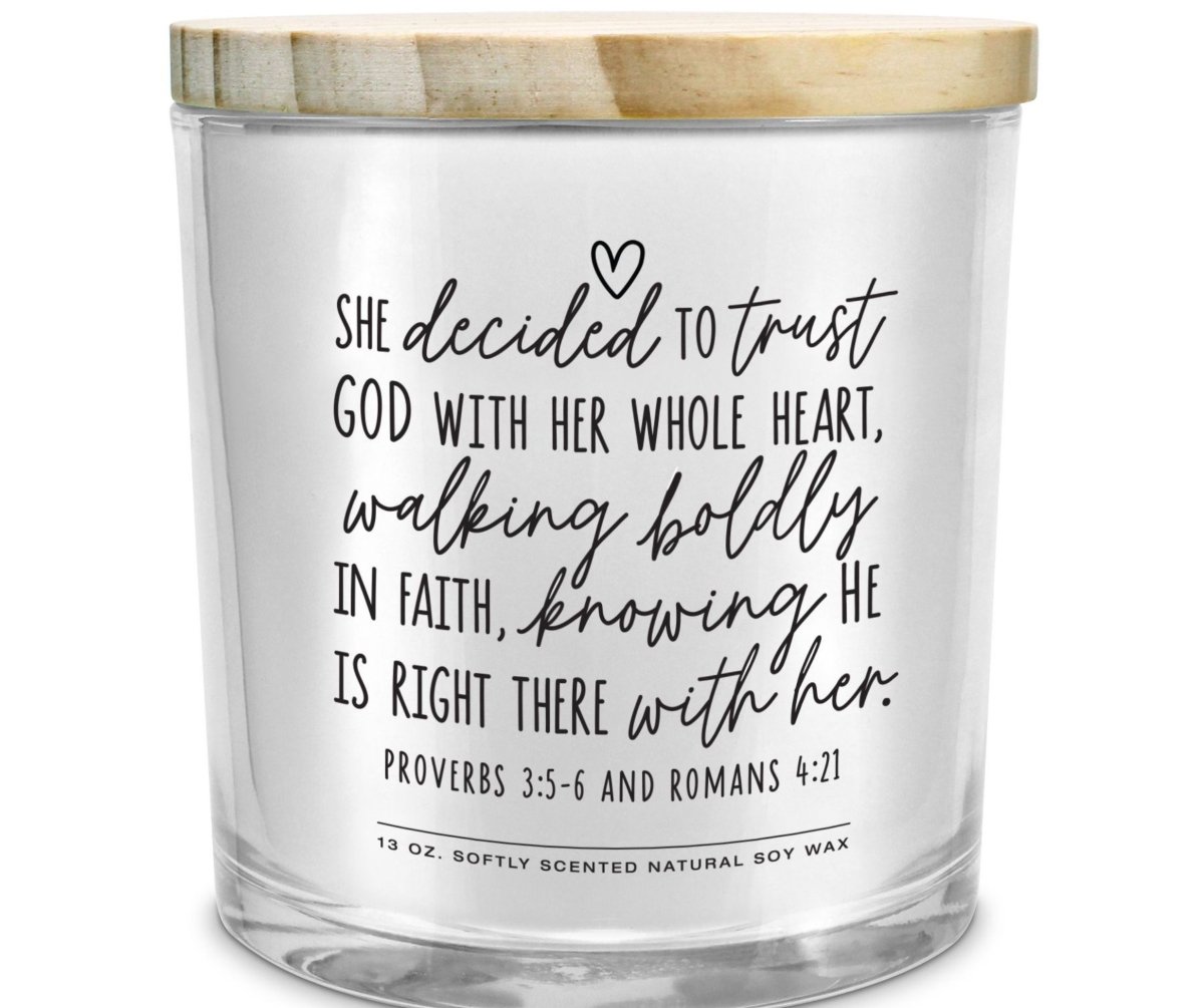 Picture of Dicksons 35060 Soy Candle She Decided To Trust God