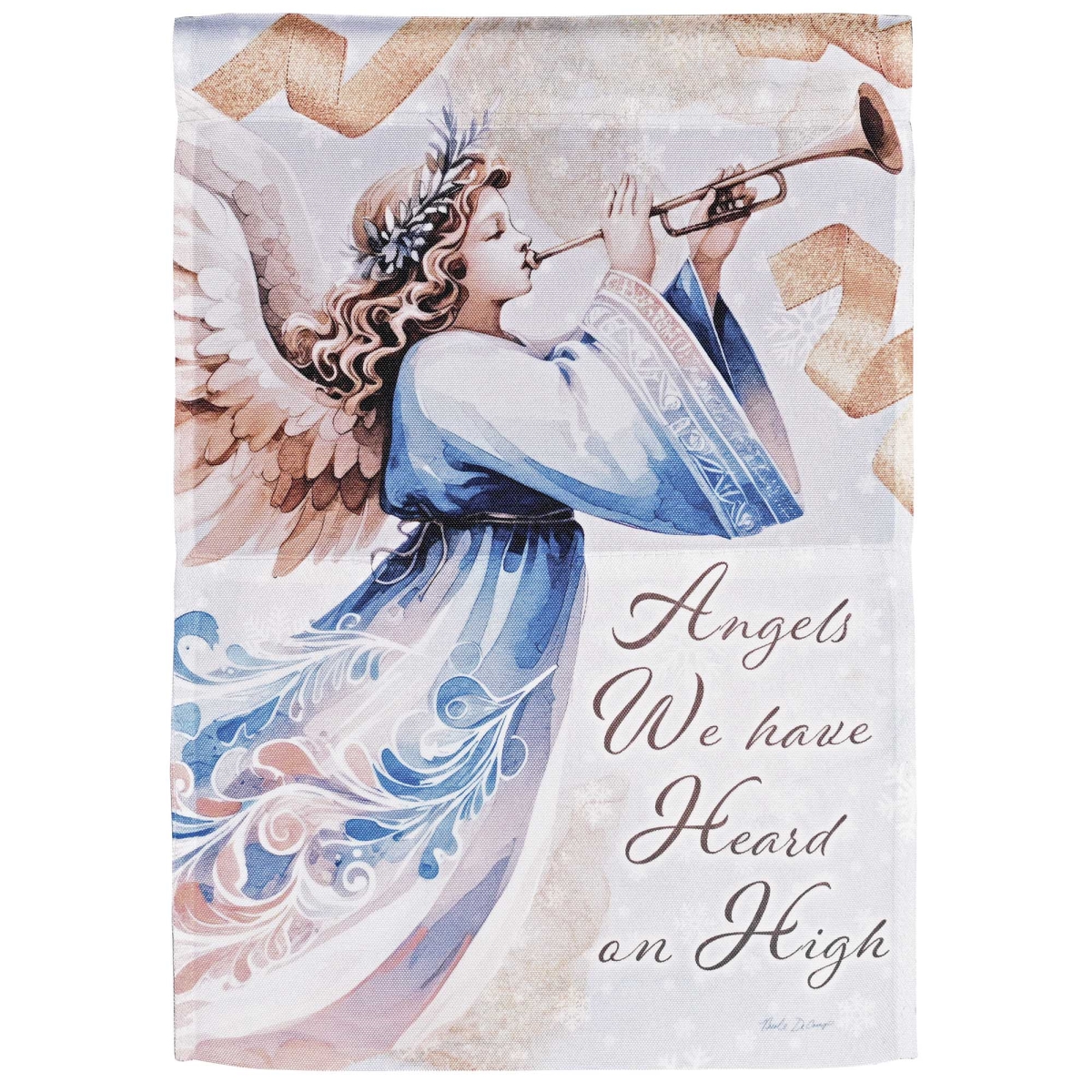 M080337 Gardenflag Angel On High Blowing Trumpet