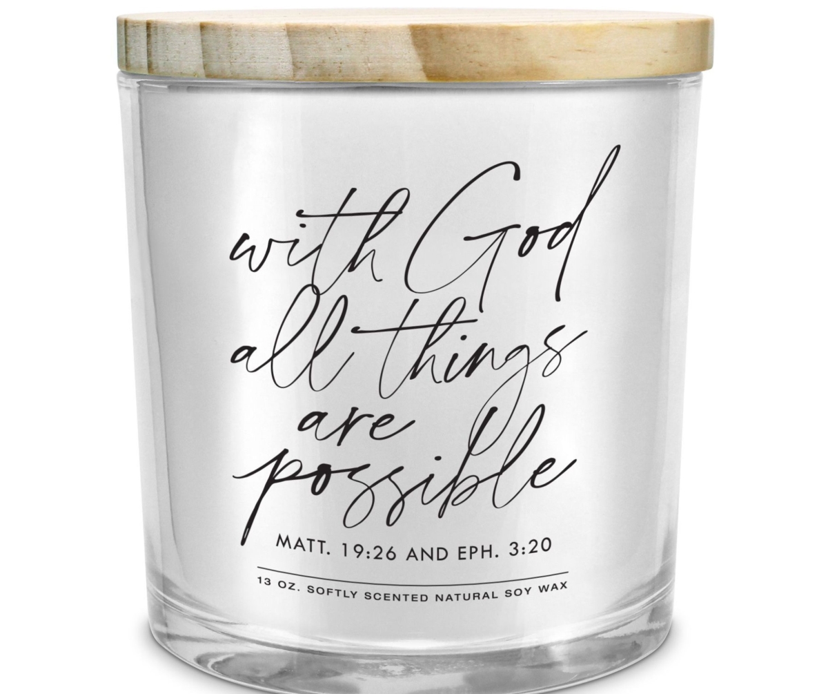 Picture of Dicksons 35063 Soy Candle With God All Things Possible