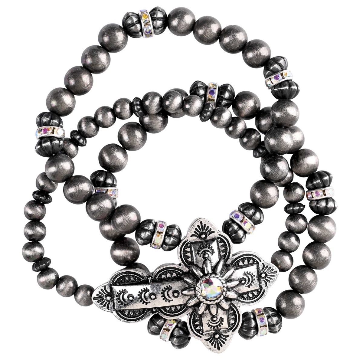 Picture of Dicksons 35-8121T Bracelet Triple Stack Sideway Cross
