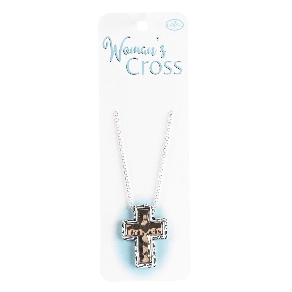 Picture of Dicksons 35-8614 Necklace Hammered Box Cross 2Tone 18L
