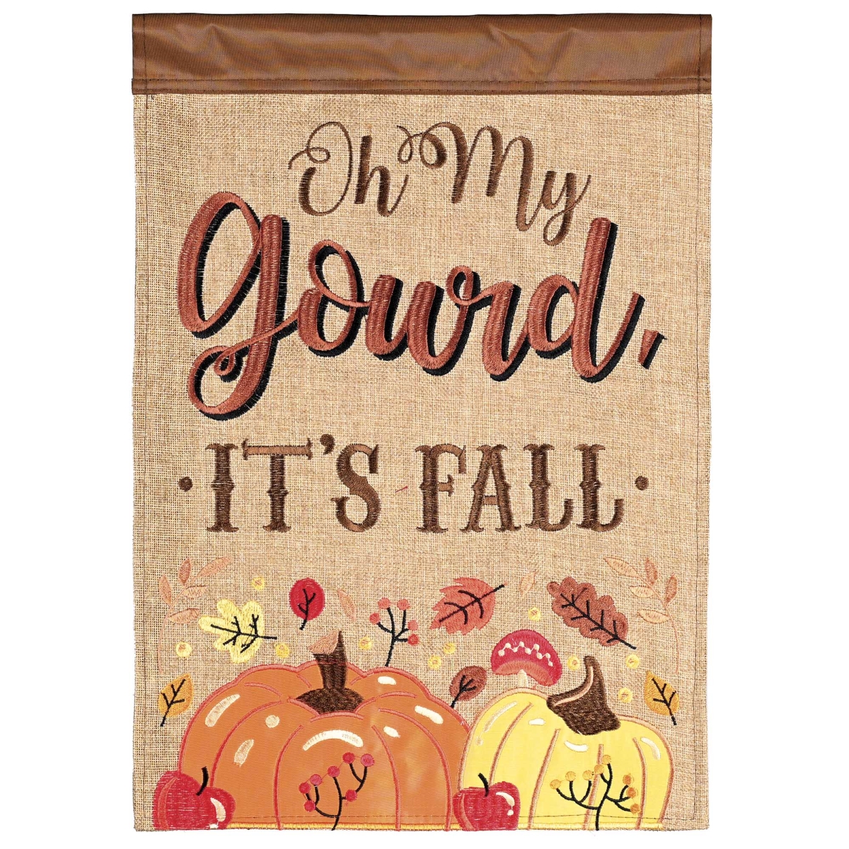 M012110 Gardenflag Burlap Oh My Gourd It Is Fall