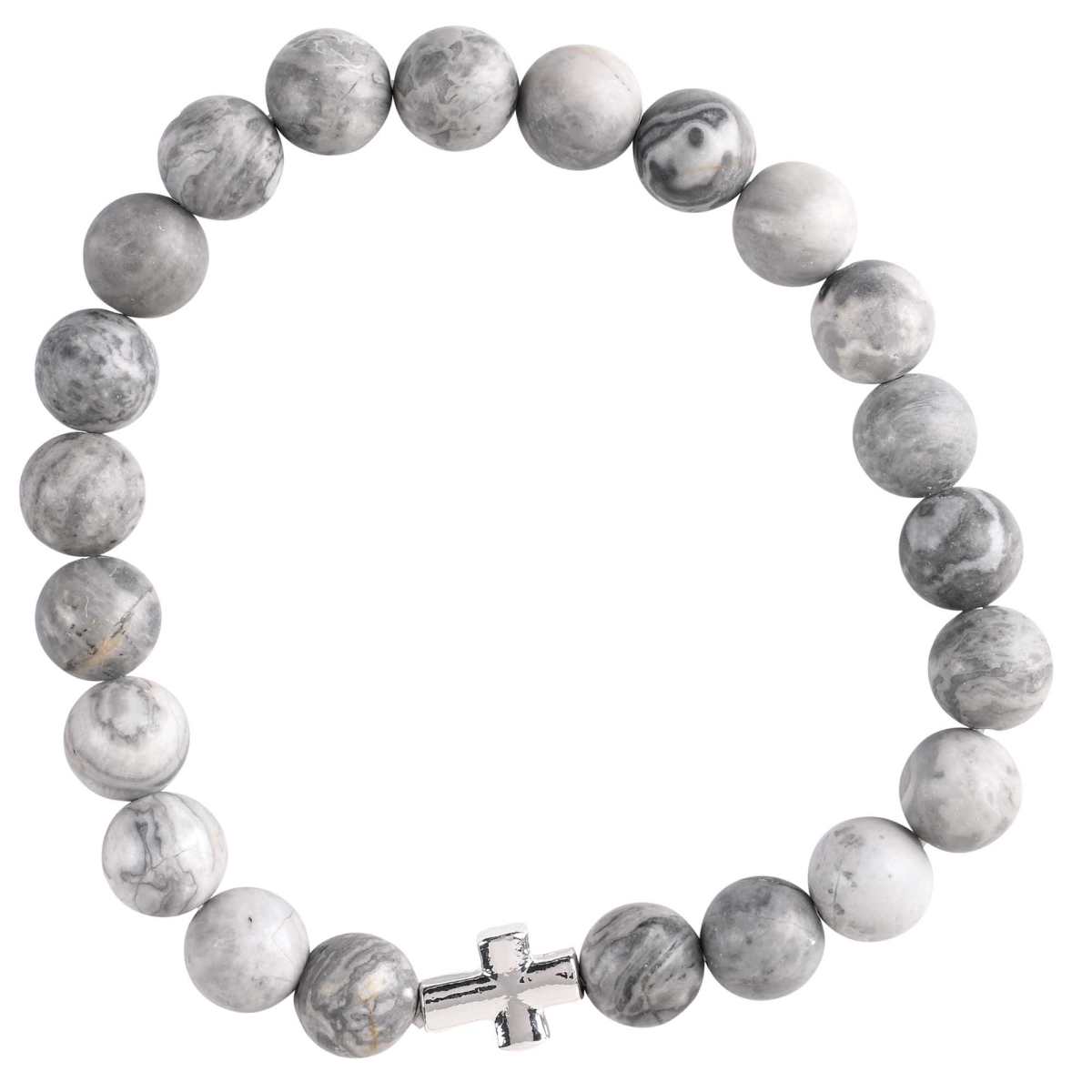35-8102T Bracelet Picture Jasper Stone With Cross