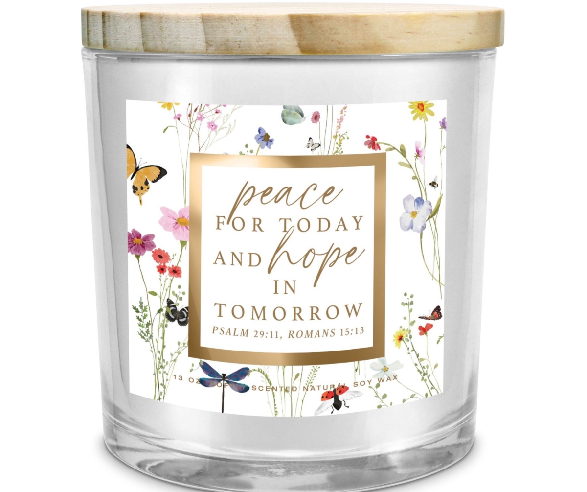 Picture of Dicksons 35057 Soy Candle Floral Peace For Today