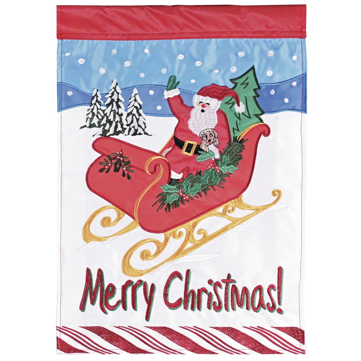 M012142 Garden Flag Santa Christmas Sleigh