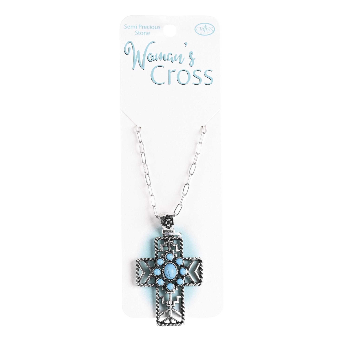 Picture of Dicksons 35-8618 Necklace Turquoise Concho Cross 20L
