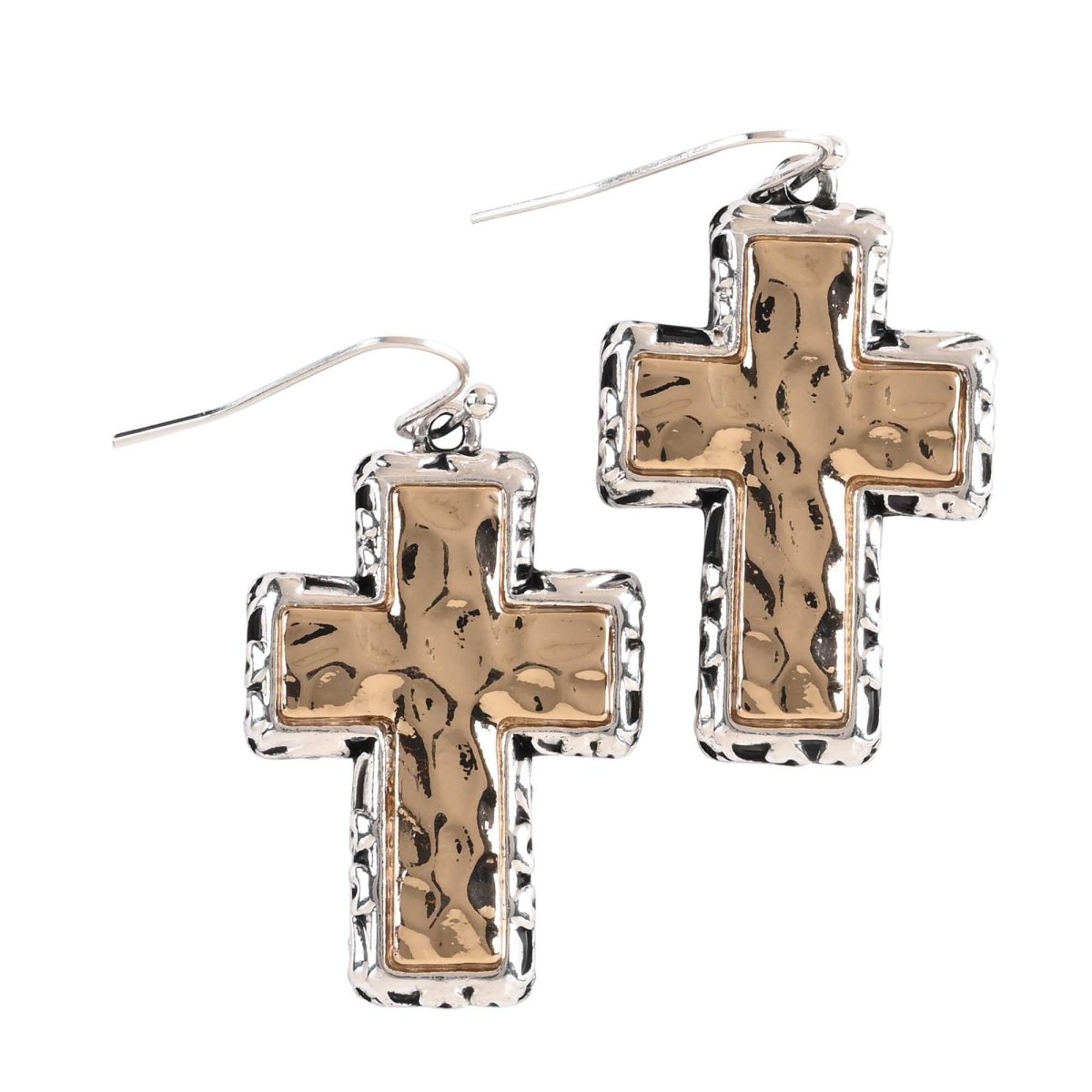 Picture of Dicksons 35-8606 Earrings Filigree Box 2Tone Crosses