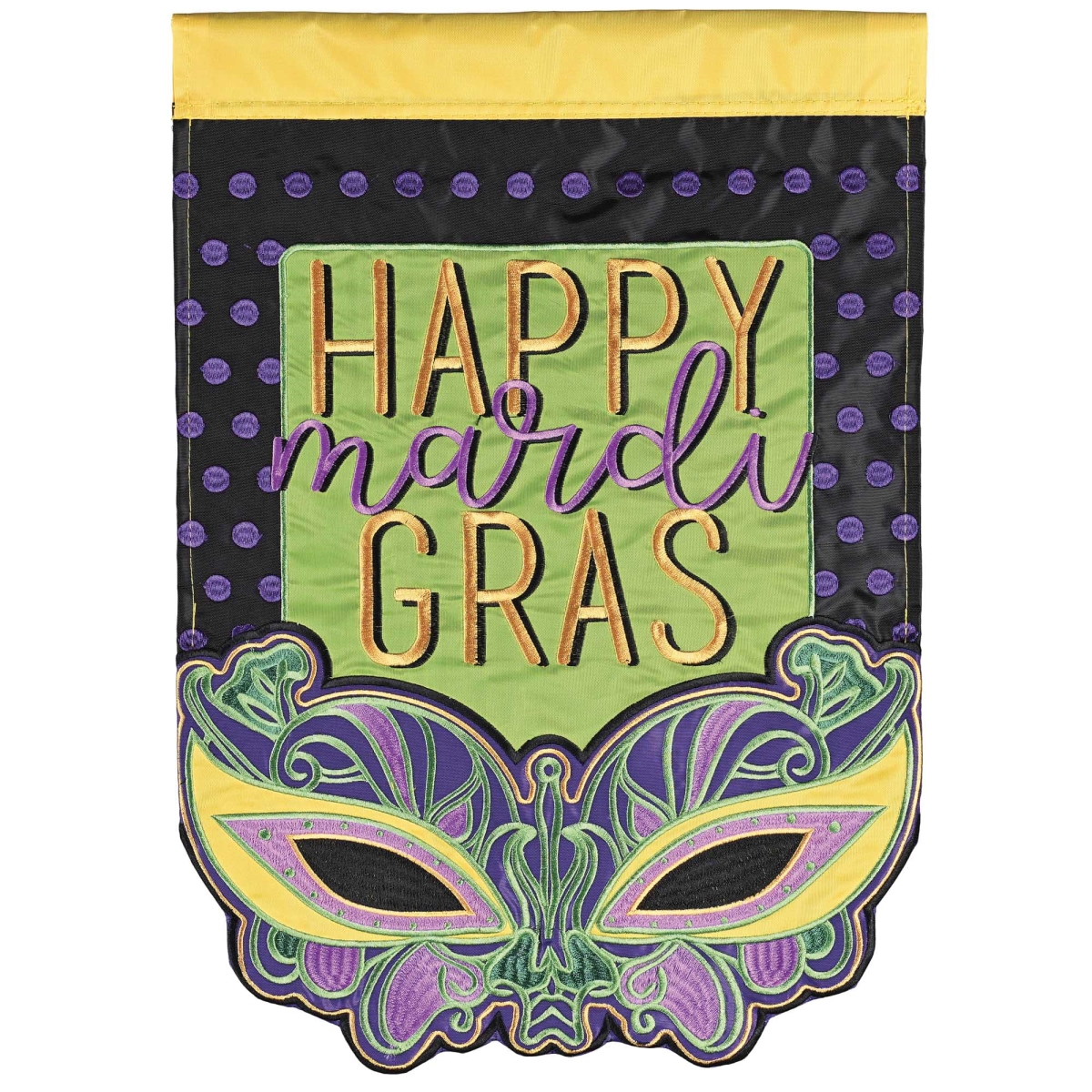 M002156 House Flag Mardi Gras Mask Polka Dot