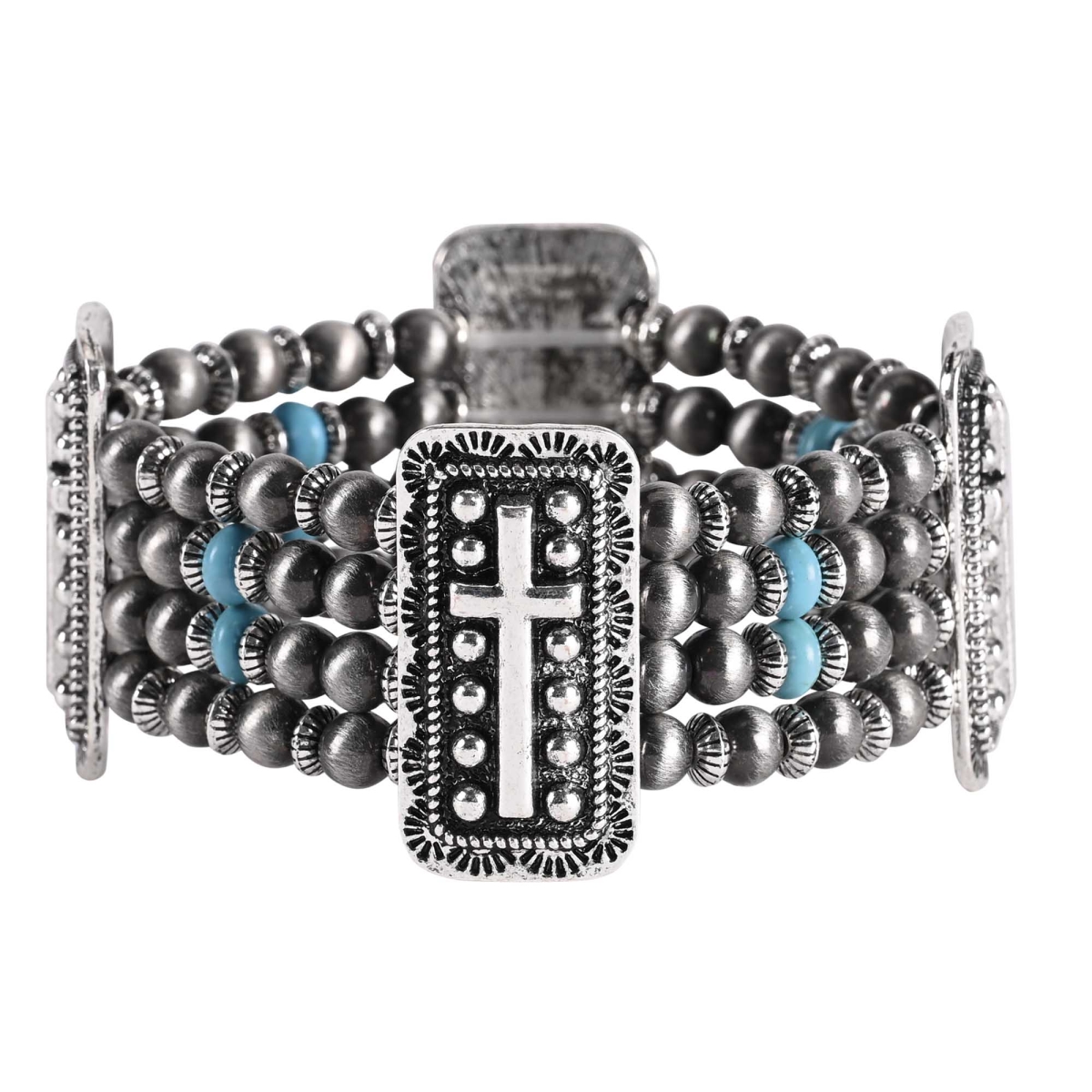 Picture of Dicksons 35-8123T Bracelet Turquoise Multi Strand Cross
