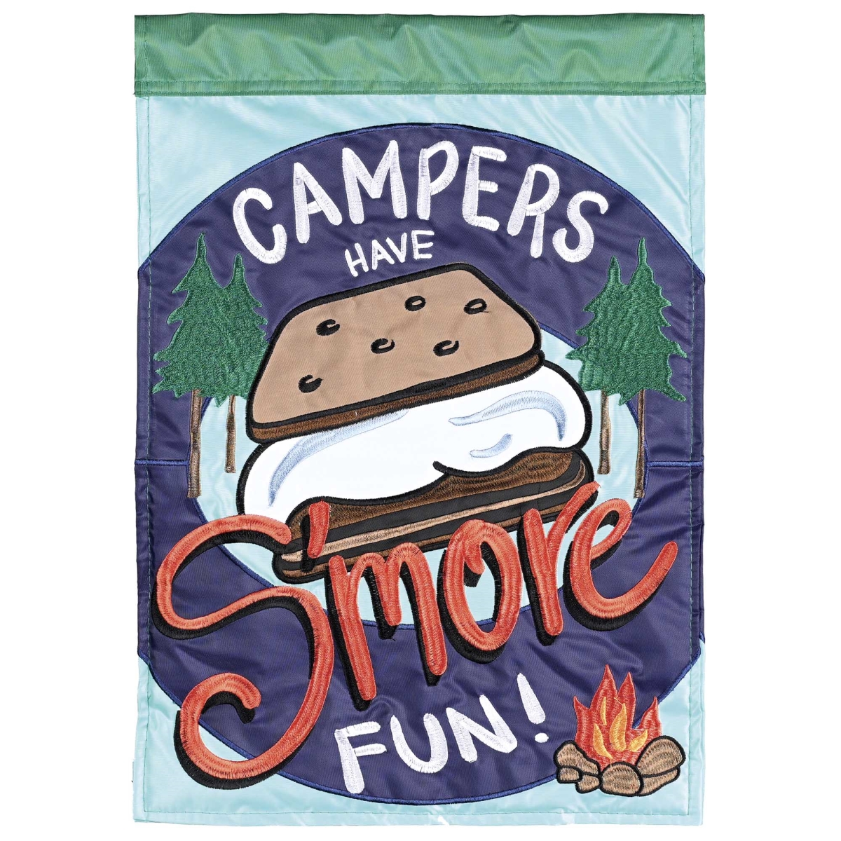 M012109 Garden Flag Campers Have Smore Fun