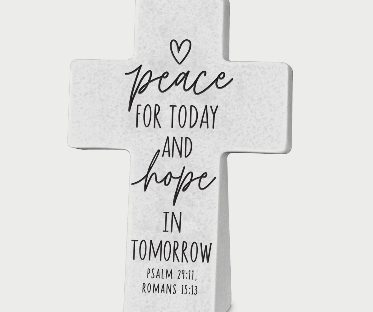 11419 Tabletop Cross Peace For Today And Hope