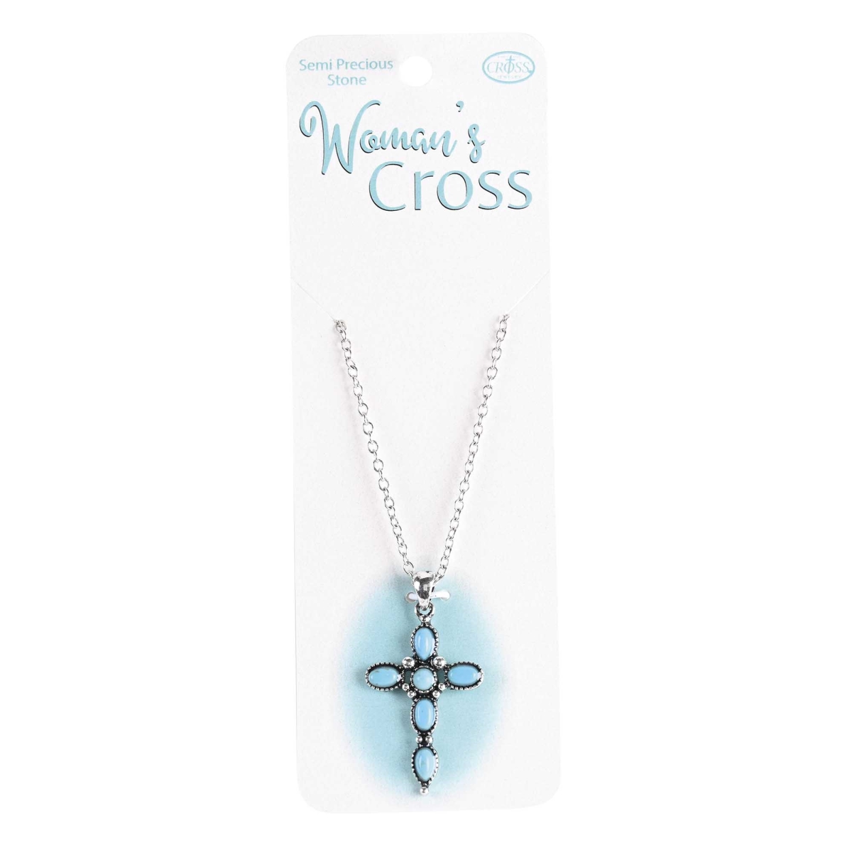 Picture of Dicksons 35-8616 Necklace Turquoise Bead Petal Cross 16L