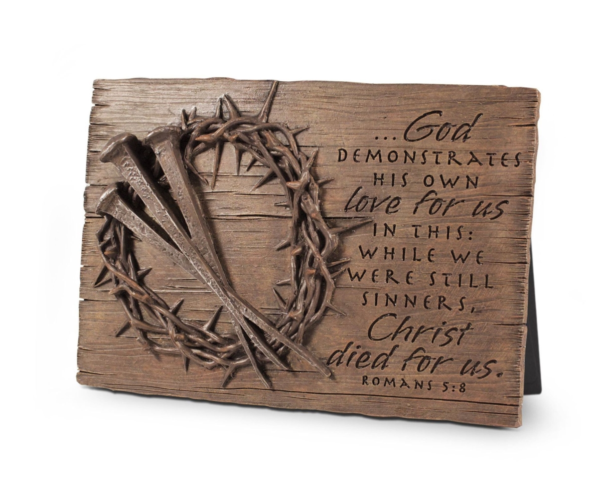 40805 Tabletop Plaque Crown Of Thorns And Nail