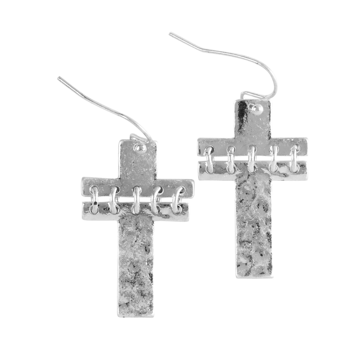 Picture of Dicksons 35-8604 Earrings Hammered Cross on Wires