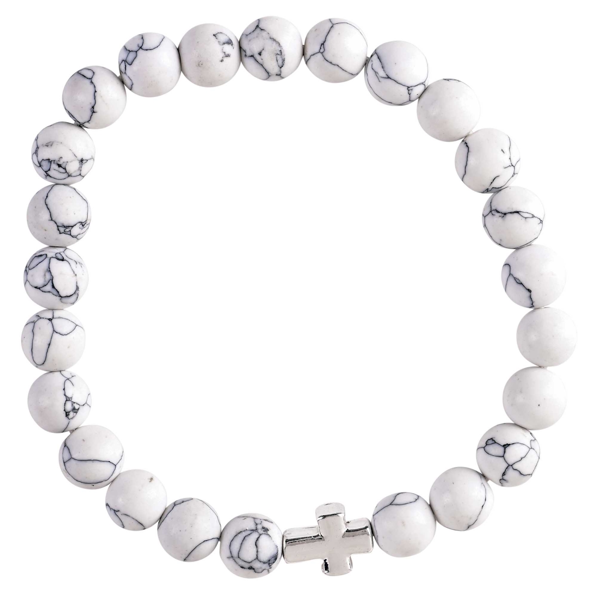 Picture of Dicksons 35-8108T Bracelet Howlite White Stone With Cross