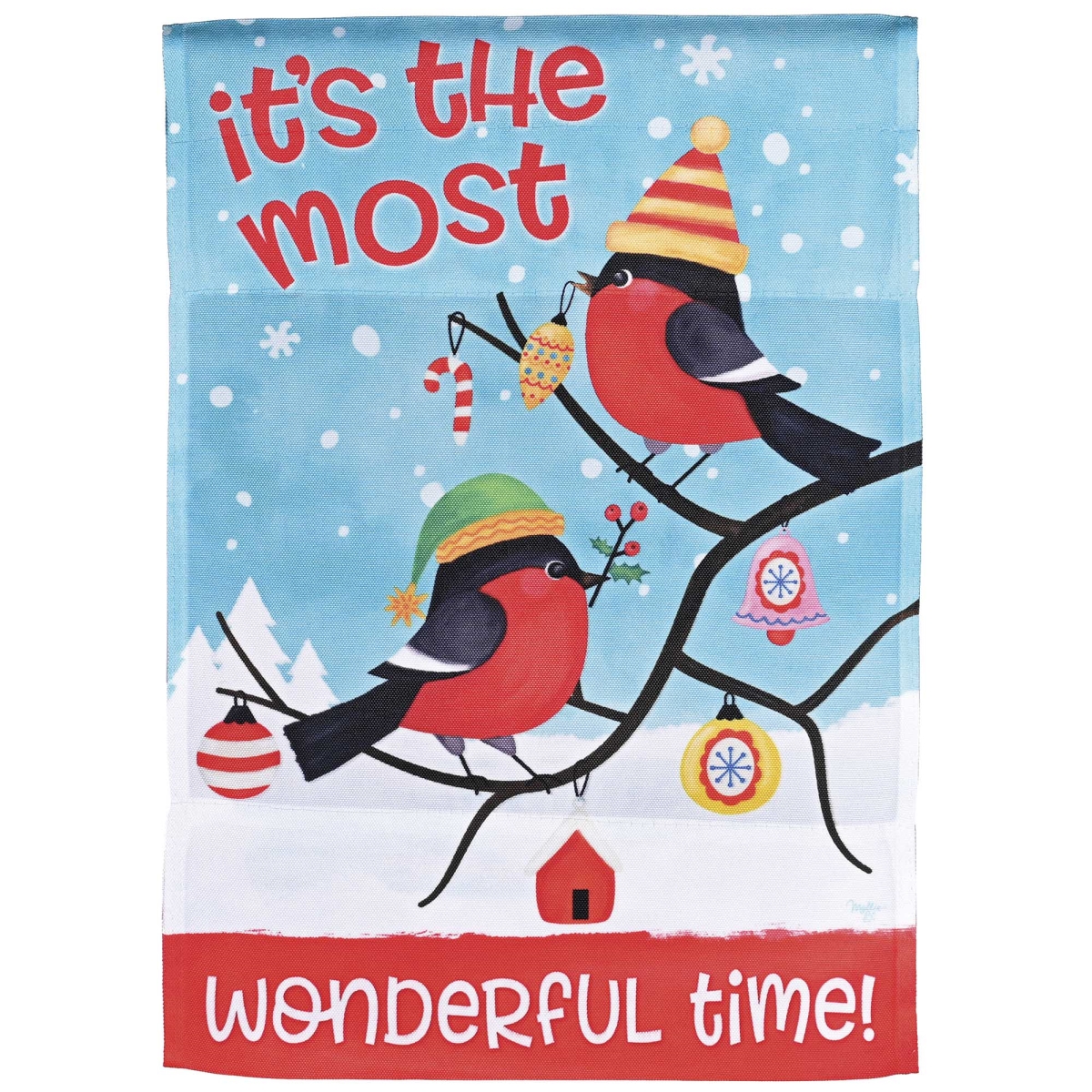 M070342 House Flag Birds The Most Wonderful Time